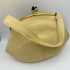 Bienen-Davis VTG 50s Kiss Lock Fine Cord Handbag